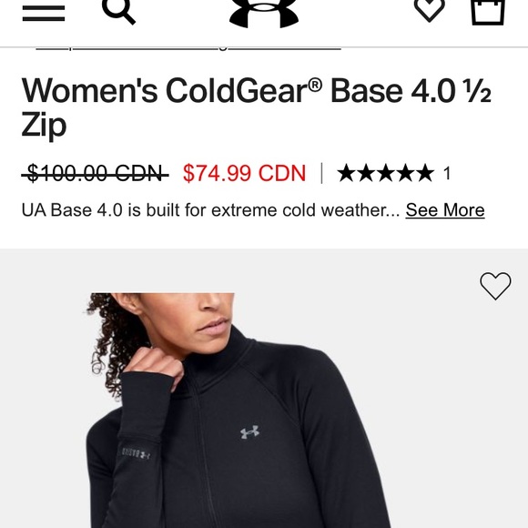 Under Armour Cold Gear 1/2 Zip Fitted Shell - Picture 2 of 2